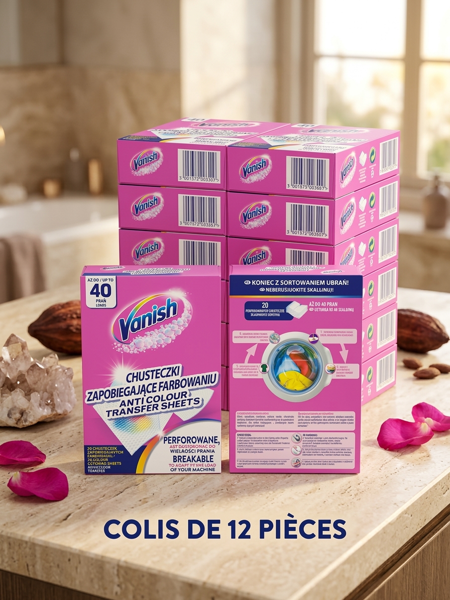 Lingette anti décoloration VANISH X40 colis de 12 paquets