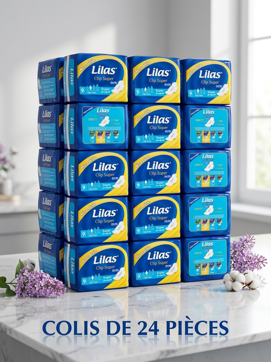 Serviette hygiénique LILAS x9 colis de 24 paquets