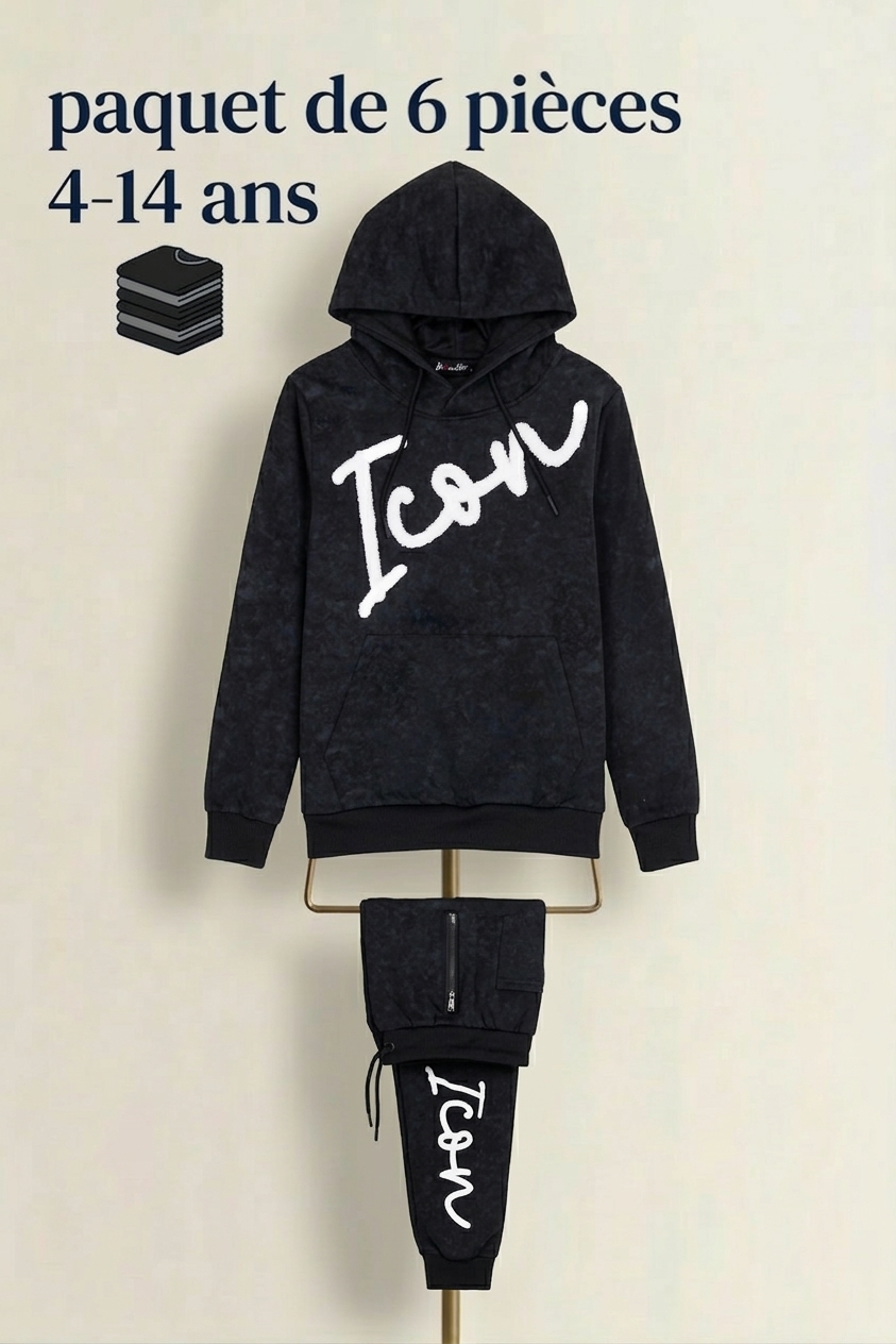Jogging enfant icon noir
